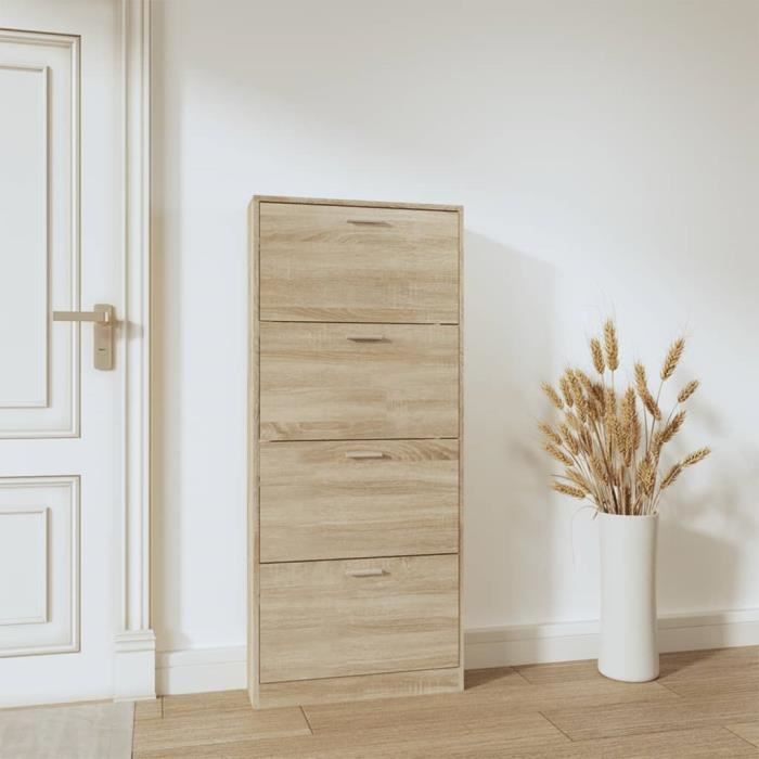 VidaXL Armoire à chaussures Chêne 59x17x150 cm Bois d'ingénierie 342519