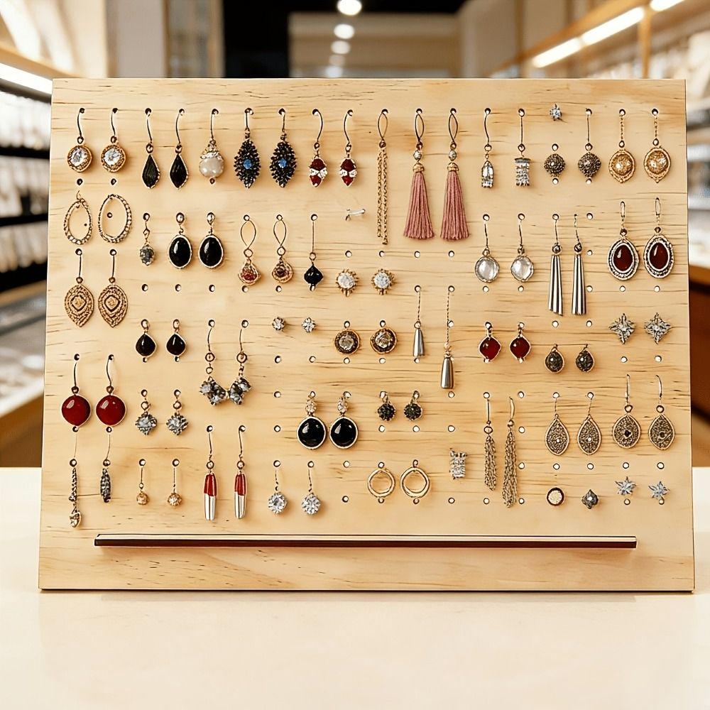 With Base Jewelry Storage Rack Porous Jewelry Display Board Earring Holder Dressing Table