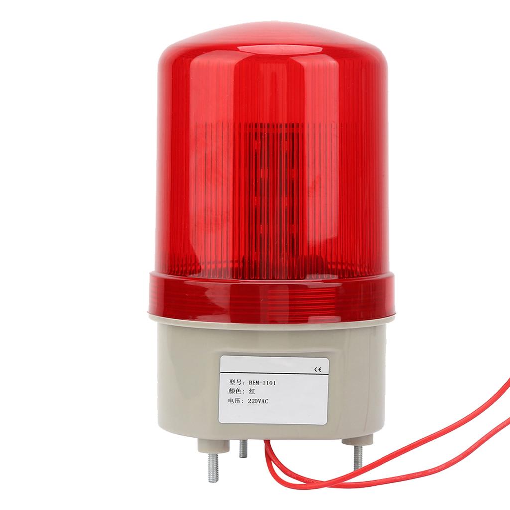 220VAC Roterende Blinkende Signallys Rødt LED Varsellys 97mm Diameter