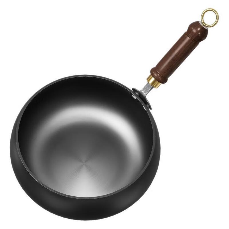 

ZISIZ Non-stick Iron Wok with Solid Wood Lid