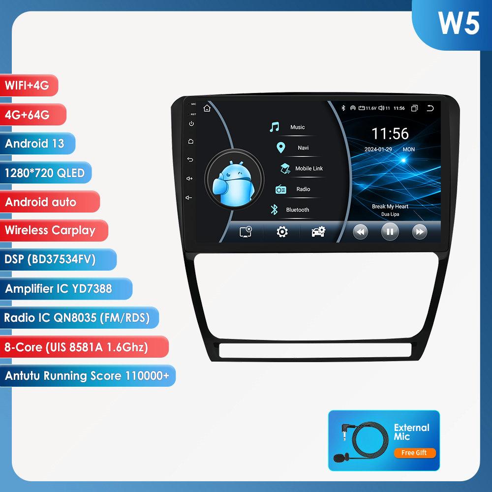 

OSSURET 10.1 Carplay 4G 2Din Android 13 Автомобильное радио для Skoda Octavia 2 2008 - 2013 Мультимедийный видеоплеер GPS DSP Авторадио RDS ПК Интеллектуальный экран W5 B 8Core 4G 64G