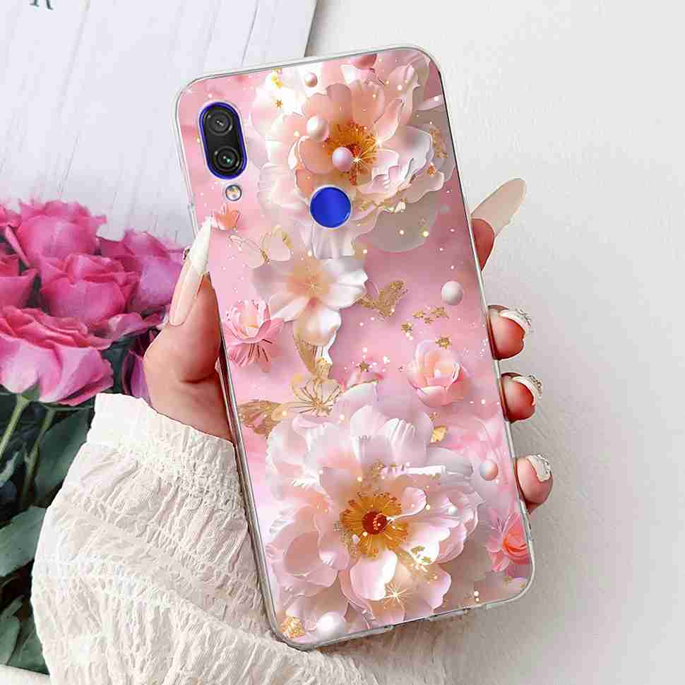 For Redmi Note 7 4G M1901F7G Case Fashion Painted Flowers Soft Silicone TPU Cover For Redmi Note 7Pro M1901F7S 6.3" Phone Shell