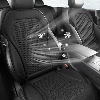 3D Strukturierte Atmungsaktive Kühlende Sommer Autositzkissen, Eis-Seidenstoff Vordere Doppelsitzauflagen, Einfache Installation Keine Gurte erforderlich