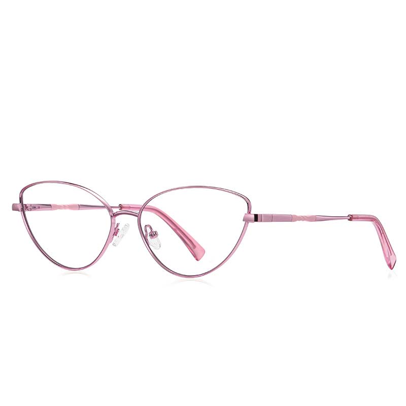 

55108 Women s Cat s Eye Glasses Metal Spring Hinge Anti Blue Light Optical Glasses Frames Purple Fashion Computer Eyeglasses
