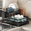 Stainless Steel Dish Drying Rack Adjustable Kitchen Plates Organizer with Drainboard Over Sink Plate Drainer Storage Organizer