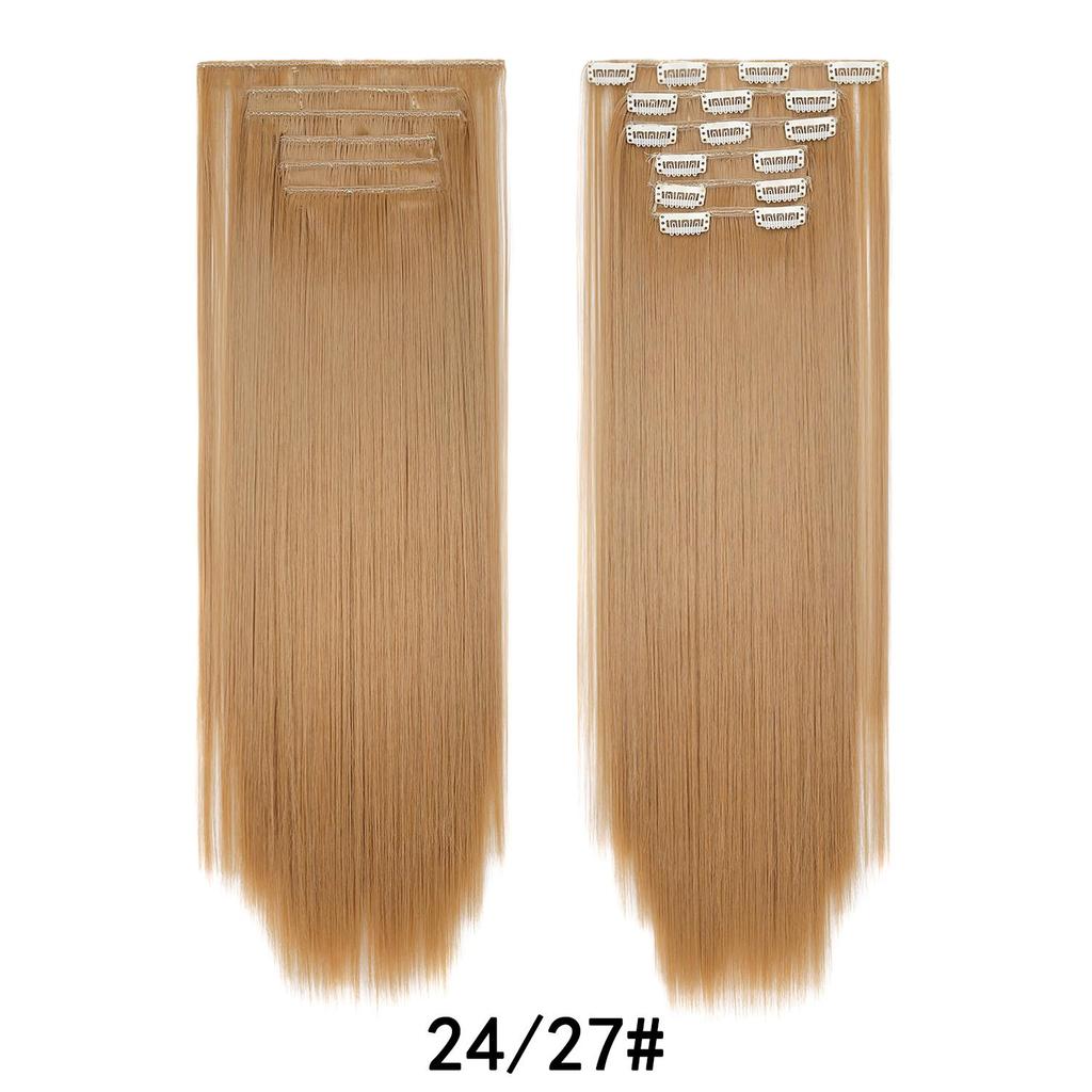 6Pcs/Set Clip-in Hair Extensions Long Straight Hair for Full Head Synthetic Hairpiec for Women Ladies