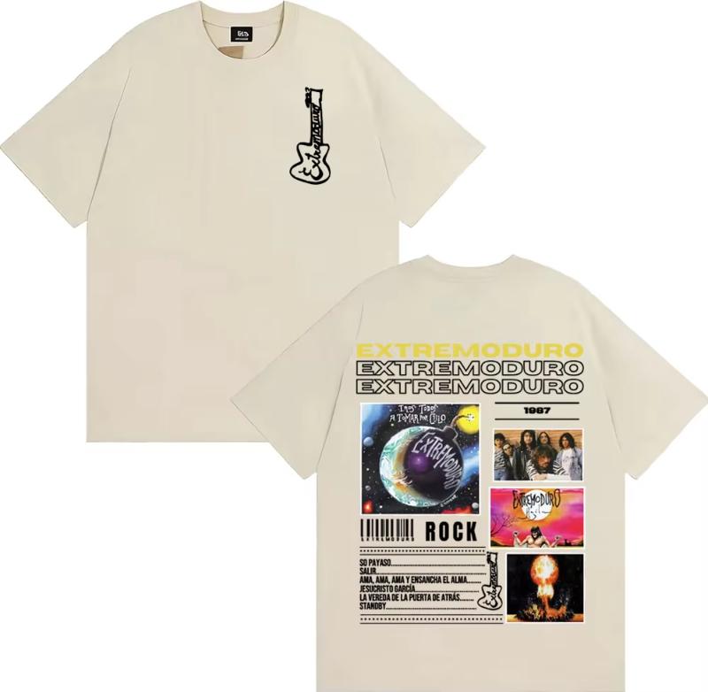 2026 SpringSummer Rap Artist EXTREMODURO Tour Cover Mens and Womens Fashion Retro Pop TShirts