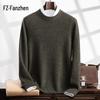 Fanzhen Men's Thickened Cashmere Blend Round Neck Pullover Sweater