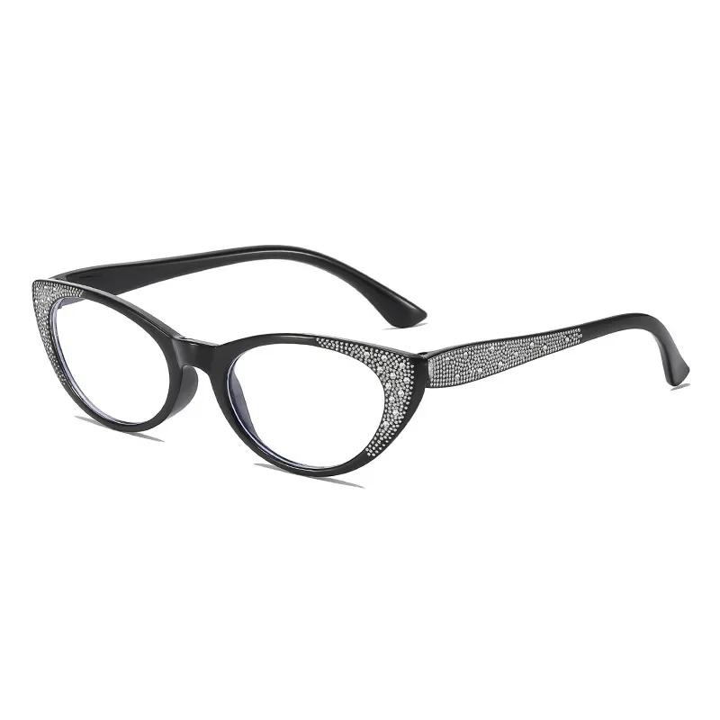 Stylish Cat Eye Glitter Reading Glasses Blue Light Blocking Presbyopia Glasses Women High-definition Eyeglasses Diopter To +4.0