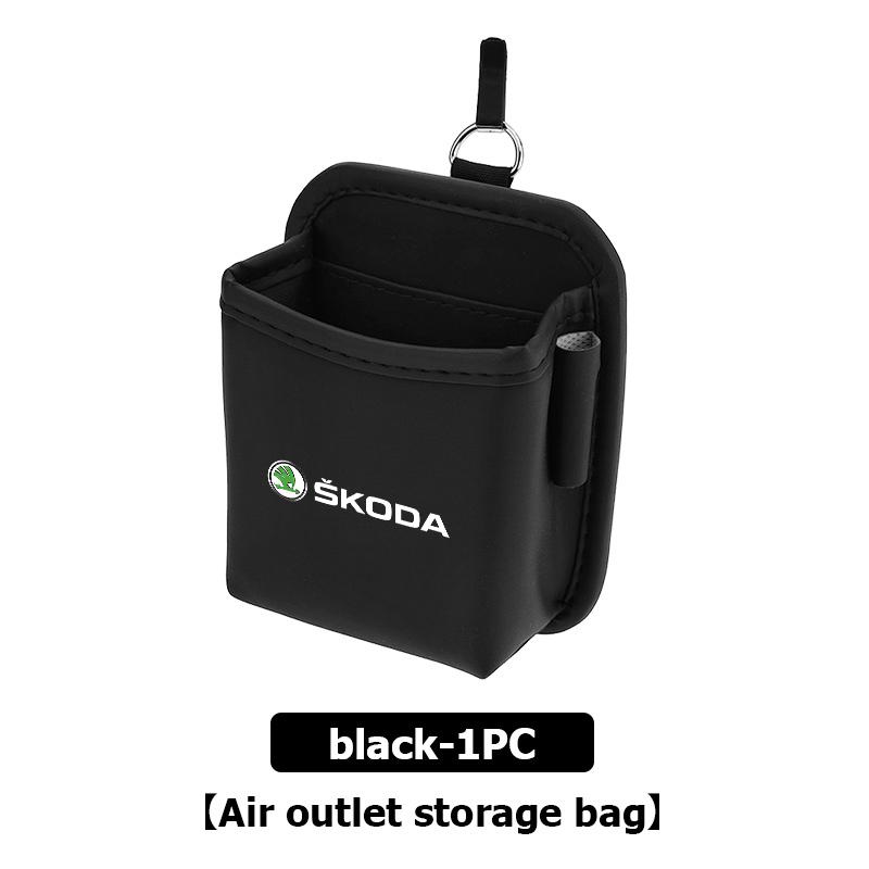 UMVB1 For Skoda Car Storage Bag Air Vent Dashboard Tidy Hanging Organizer Box Auto Accessories Kodiaq Fabia Kamiq Karoq Octavia 2 3