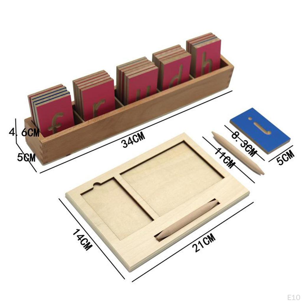 0-10 Number & ABC Letter Tracing Board Wooden and Counting Aid Montessori Toys for