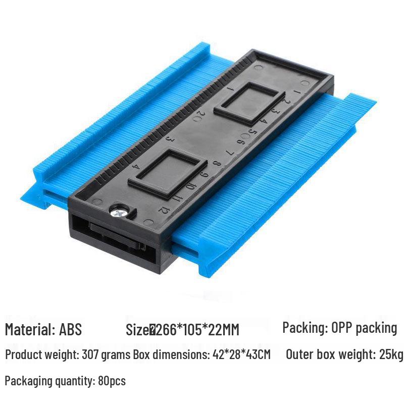 Multi-Size Contour Gauge Ruler - 5" & 10" ABS Plastic for Irregular Shapes in Woodworking