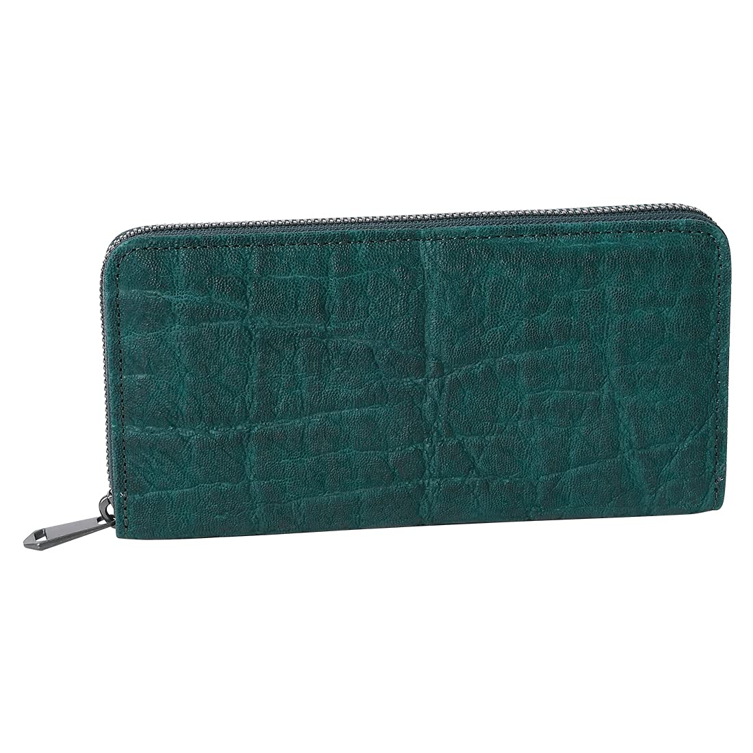 

Made in Japan Elephant Leather Long Wallet Round Zipper Large Capacity Slim Green [Zoo] ZLW-101 Men s