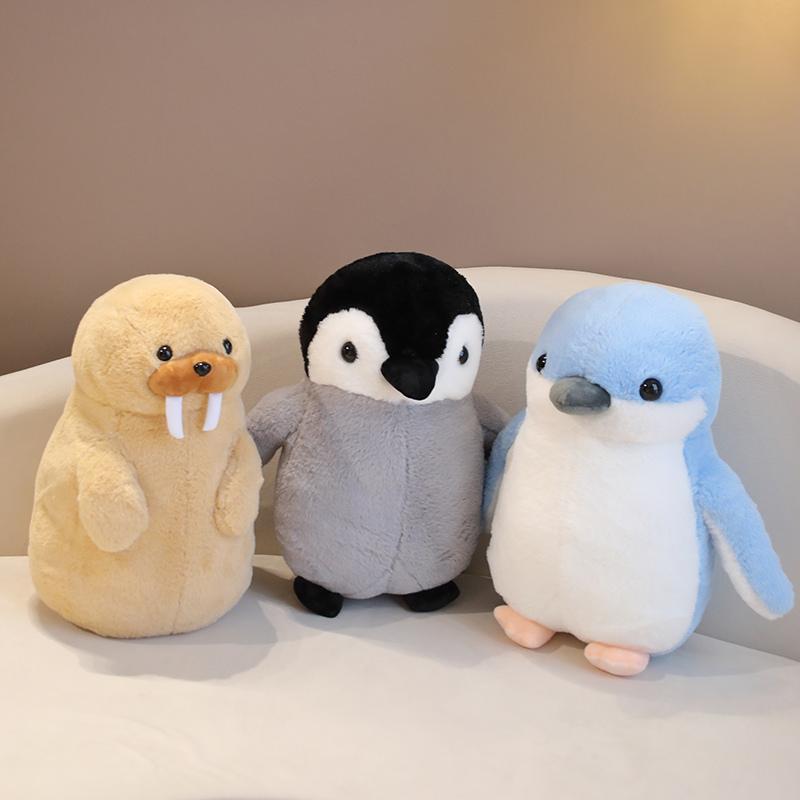 Kawaii  35/45cm Aquarium Standing Penguin Walrus Marine Organism Animals Soft Dolls PillowHigh Quality Christmas Halloween Gifts