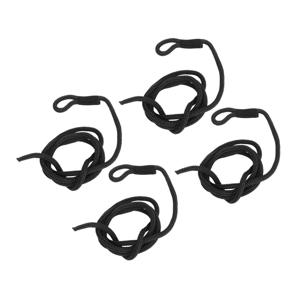 4PCS Dock Line 1.5m Long High Strength Polyester Wear Resistance Boat Bumper Ropes for Marine Black