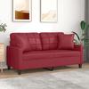 VidaXL 2-seater Sofa with Pillows Burgundy 140 Cm Faux Leather, Sofa, Loveseat, Living Room Sofa, Sofas, Sofa 3200806