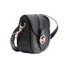 Coach Georgie 21 Carriage Buckle Presbyopic Color Matching Coated Canvas and Leather Crossbody Bag Small Size Women's Dark Brown Black
