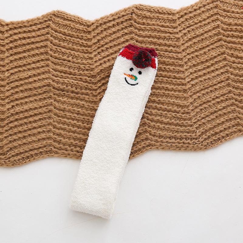 Socks Women'S Japanese Cartoon Animation Women'S Sleep Socks Coral Fleece Socks Thickened Warm Knee Socks Christmas Socks Wholesale
