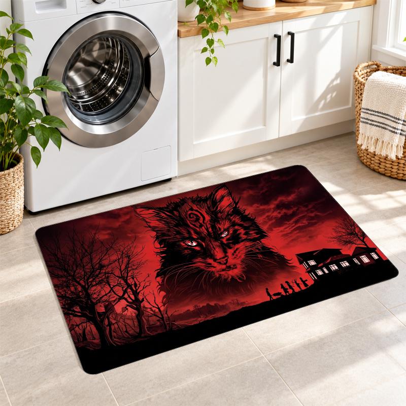 Flannel Kitchen Mat Pet Sematary Soft Area Rug Non Slip Floor Carpet Home Decoration