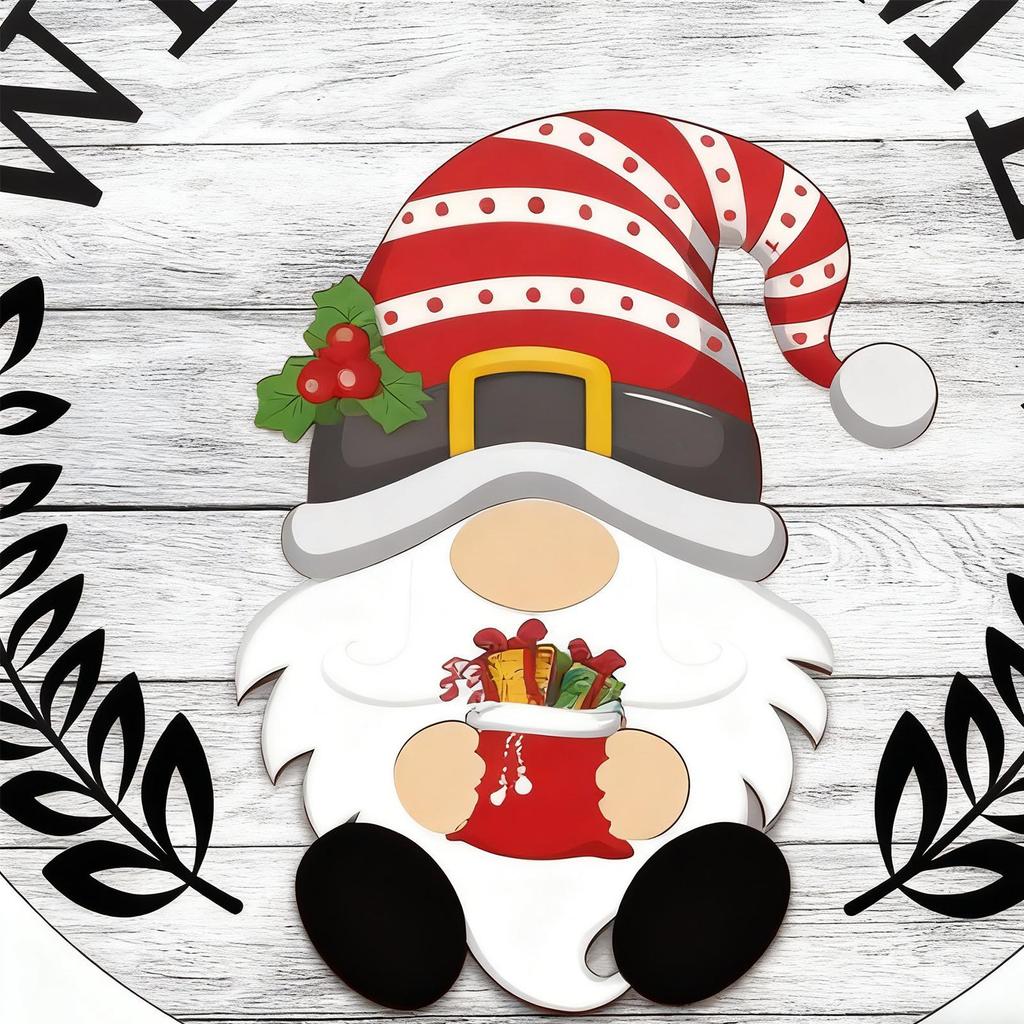 Gnome Decorations Magnetic Change Interchangeable Accessories Wooden Gnome Door Hanger For Family Friends Adults Women Holiday
