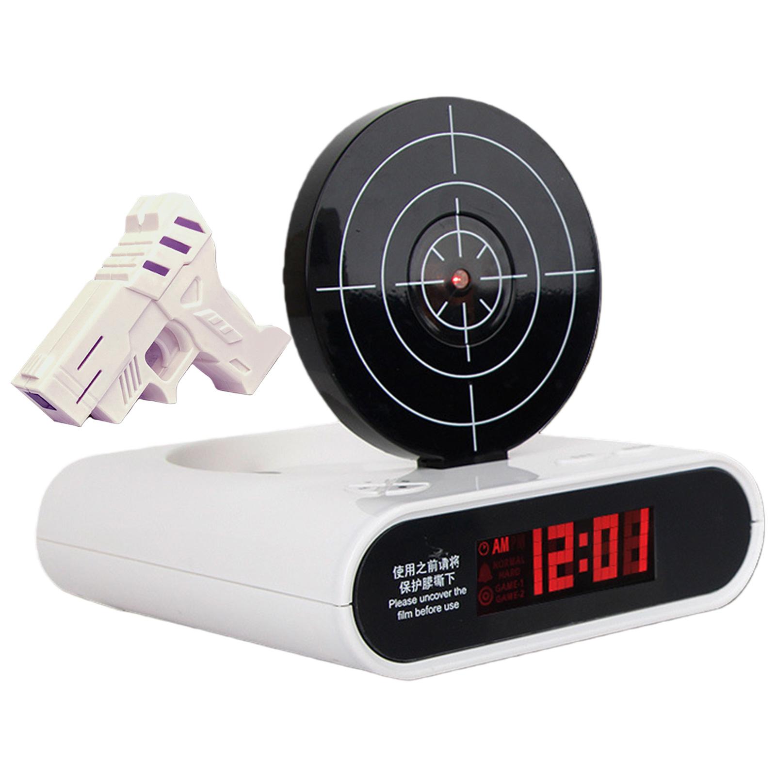 

Personalized Wake Shot Alarm Clock & LED Display Digital Target Alarm Clock Ringtones Customization 2 Alarming Modes белый