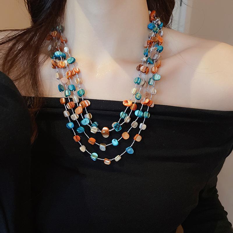 Collana con Perline per Clavicola Resort Bohemien - Accessorio di Moda di Lusso Leggero di Alta Gamma