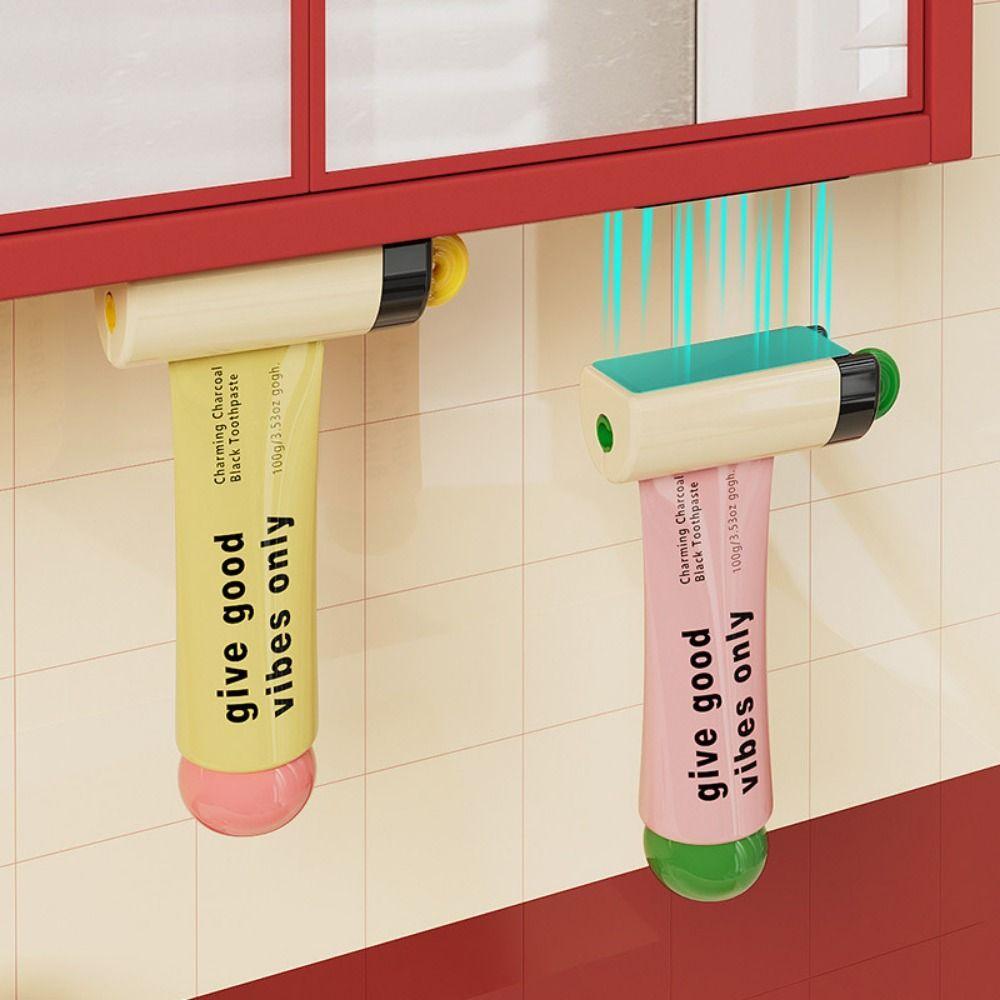 

Manual Operation Magnetic Toothpaste Squeezer Hanging Toothpaste Holder Household Gadget червоний