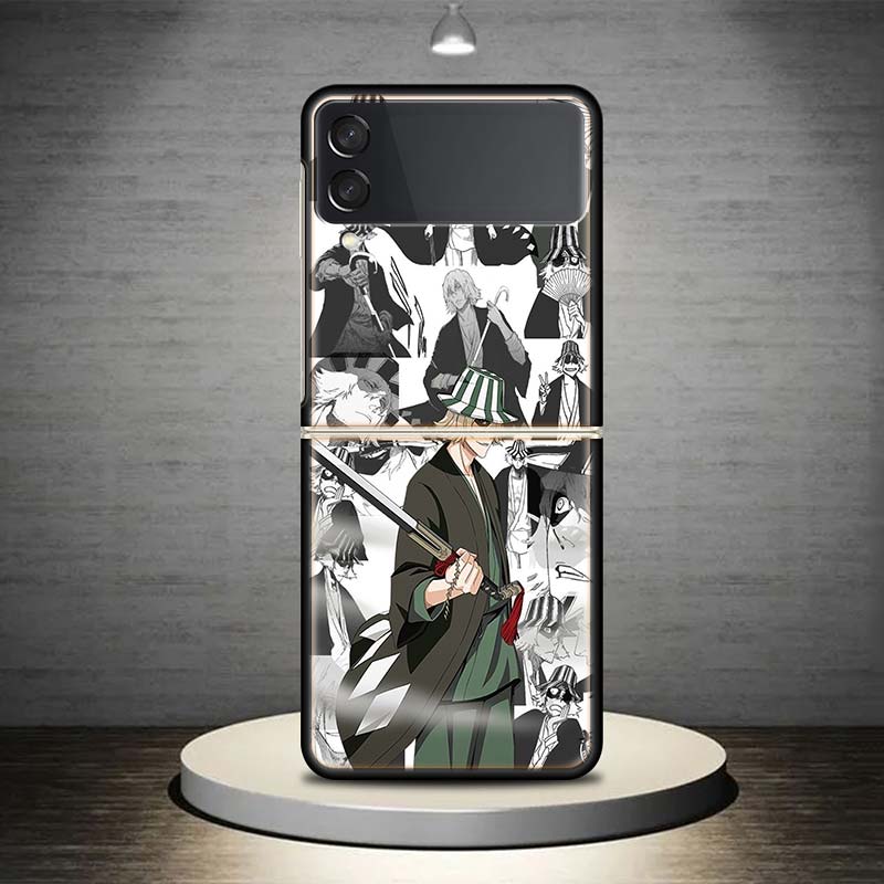 Bleach Kisuke Urahara For Samsung Galaxy Z Flip 7 6 5 4 3 5G Phone Case Black Cover ZFlip 7 6 5 4 3 Shockproof Bumper Coque Gala