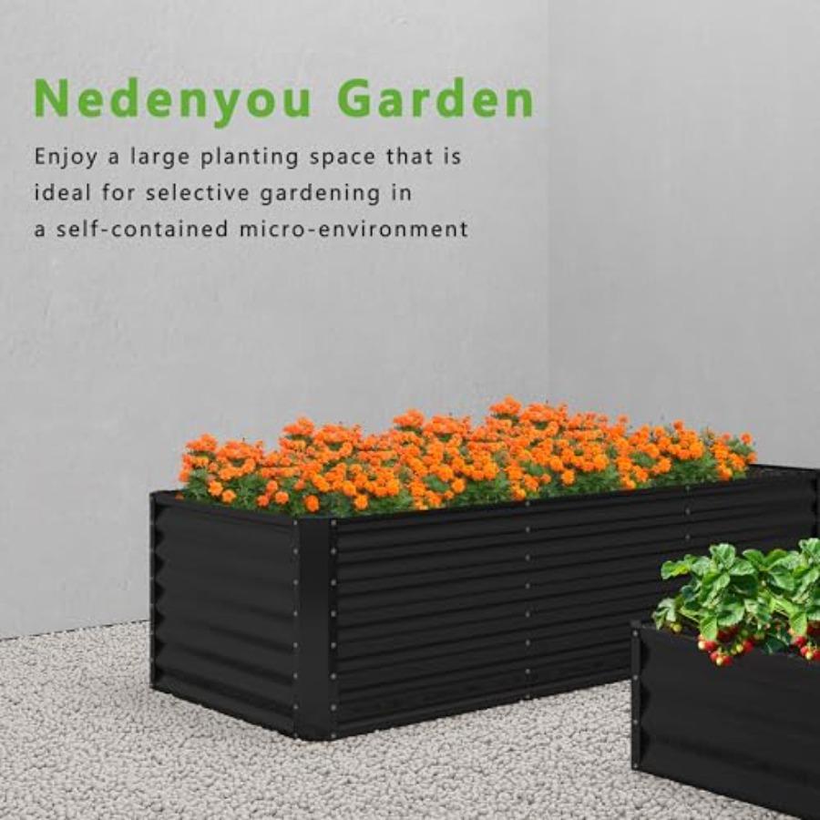 2PCS 6x2x1FT Galvanized Raised Garden Bed Planter Metal Garden Box Large Plant for Outdoor Planting Vegetables Bed Flower Herb