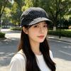 Korean Niche Design Striped Forward Hat Women's Spring and Autumn Thin Breathable Versatile Face Cap