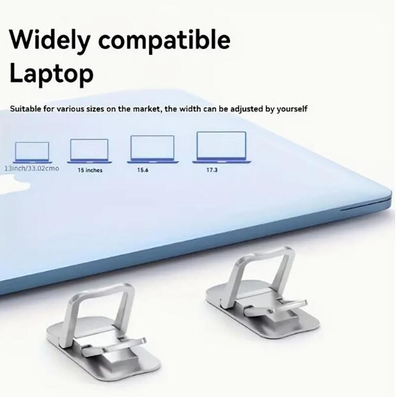 2PCS Mini Foldable Laptop Stand Portable Computer Keyboard Riser with 2 Adjustable Angles Self-Adhesive Invisible Notebook Stand