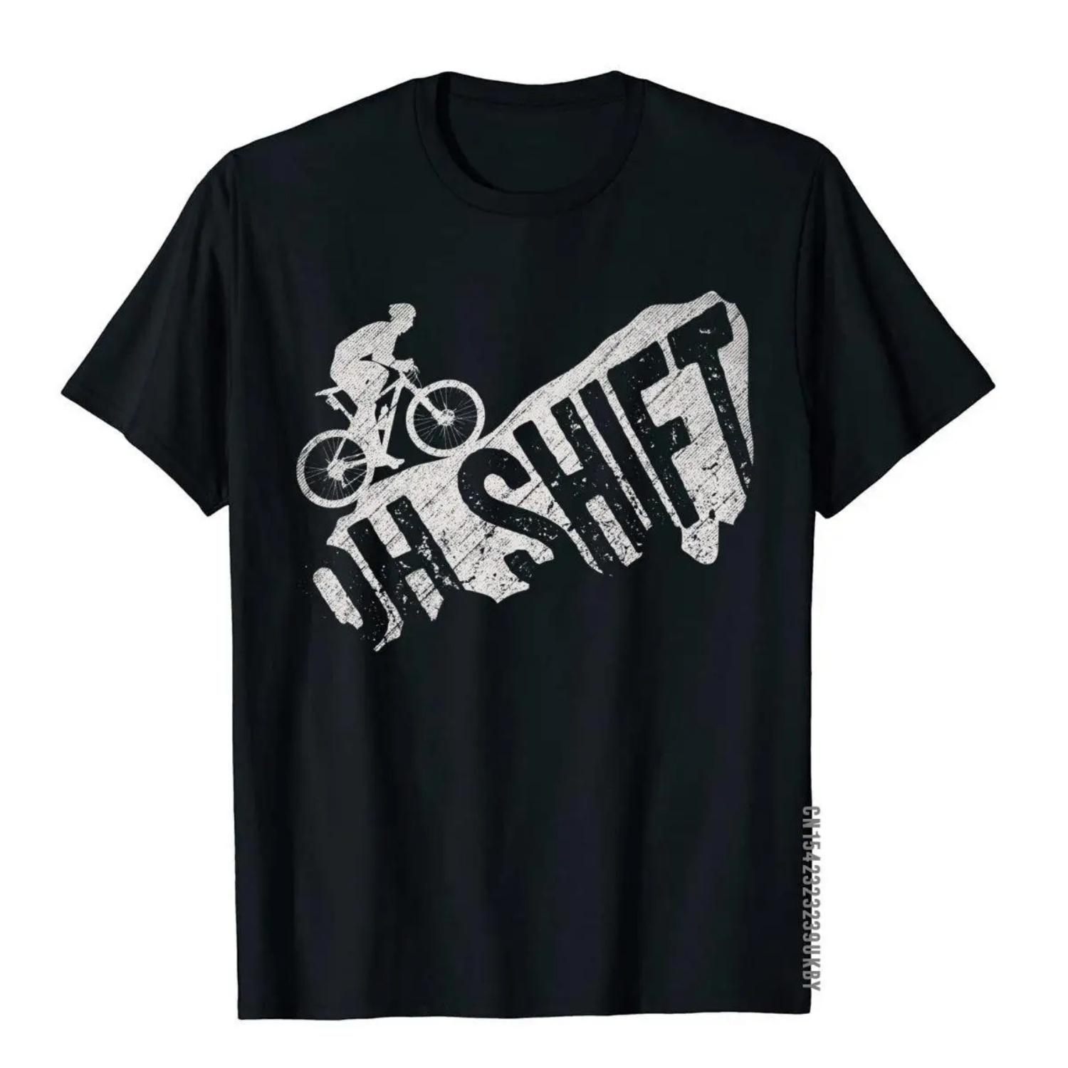 Oh Shift Mountain Biking Bicycle Bike Rider Cyclist Funny T-Shirt Tops T Shirt Hip Hop Birthday Cotton Men s Top T-Shirts S чёрный