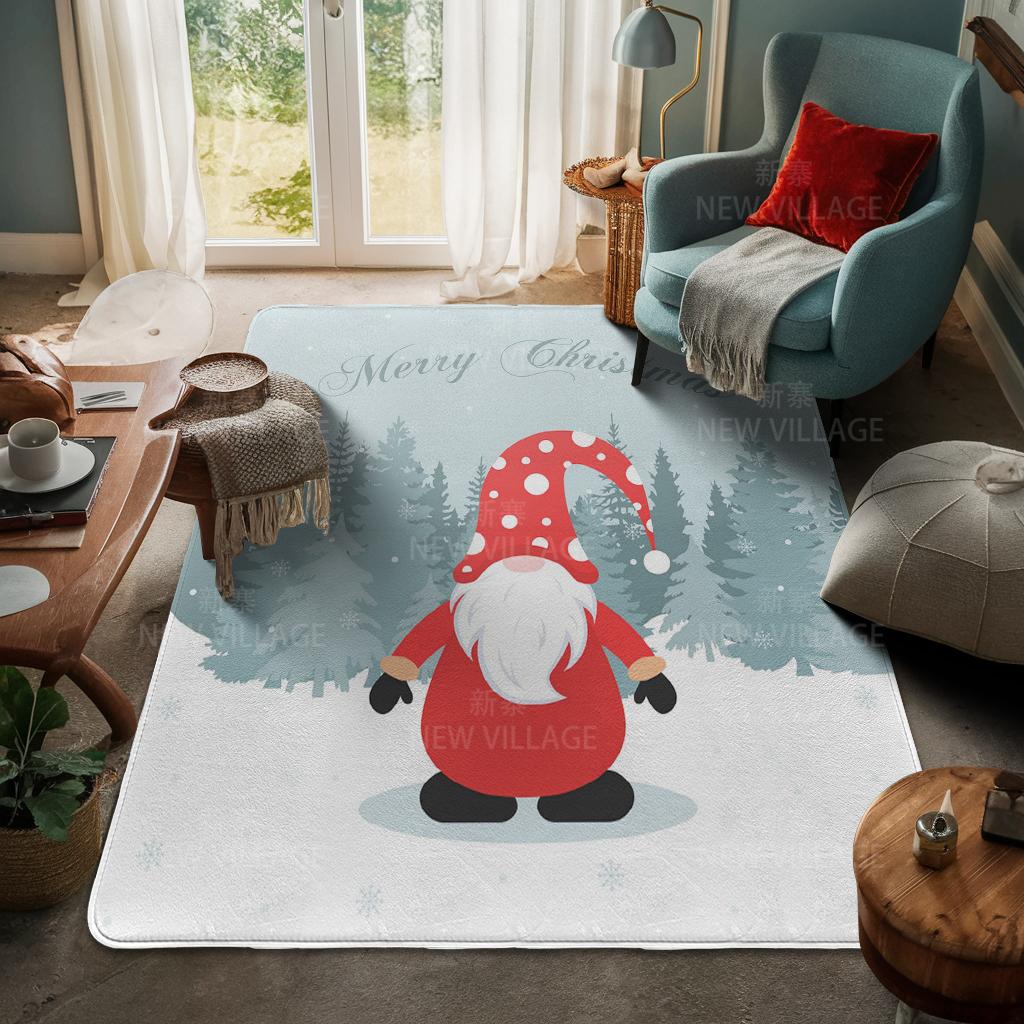 House Entrance Carpet Home Door Mat Living Room Bath Foot Bathroom Non-slip Water Absorption Rugs Bath Merry Christmas Winter
