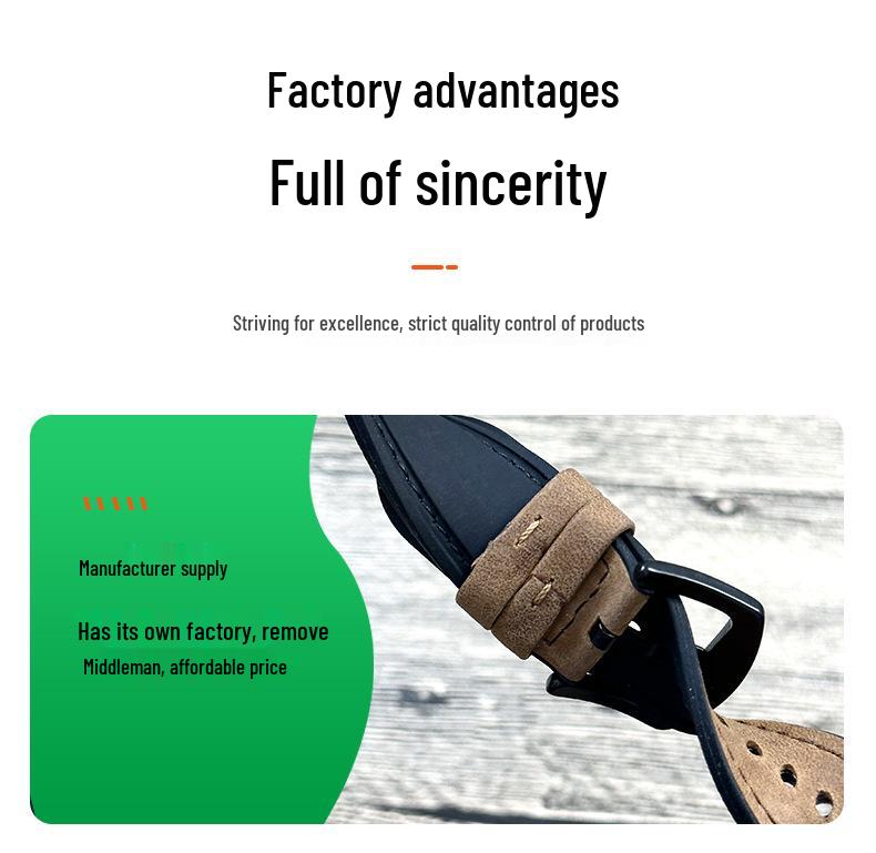 Versatile Leather Strap with Crazy Horse Pattern for Apple and Samsung Smartwatches