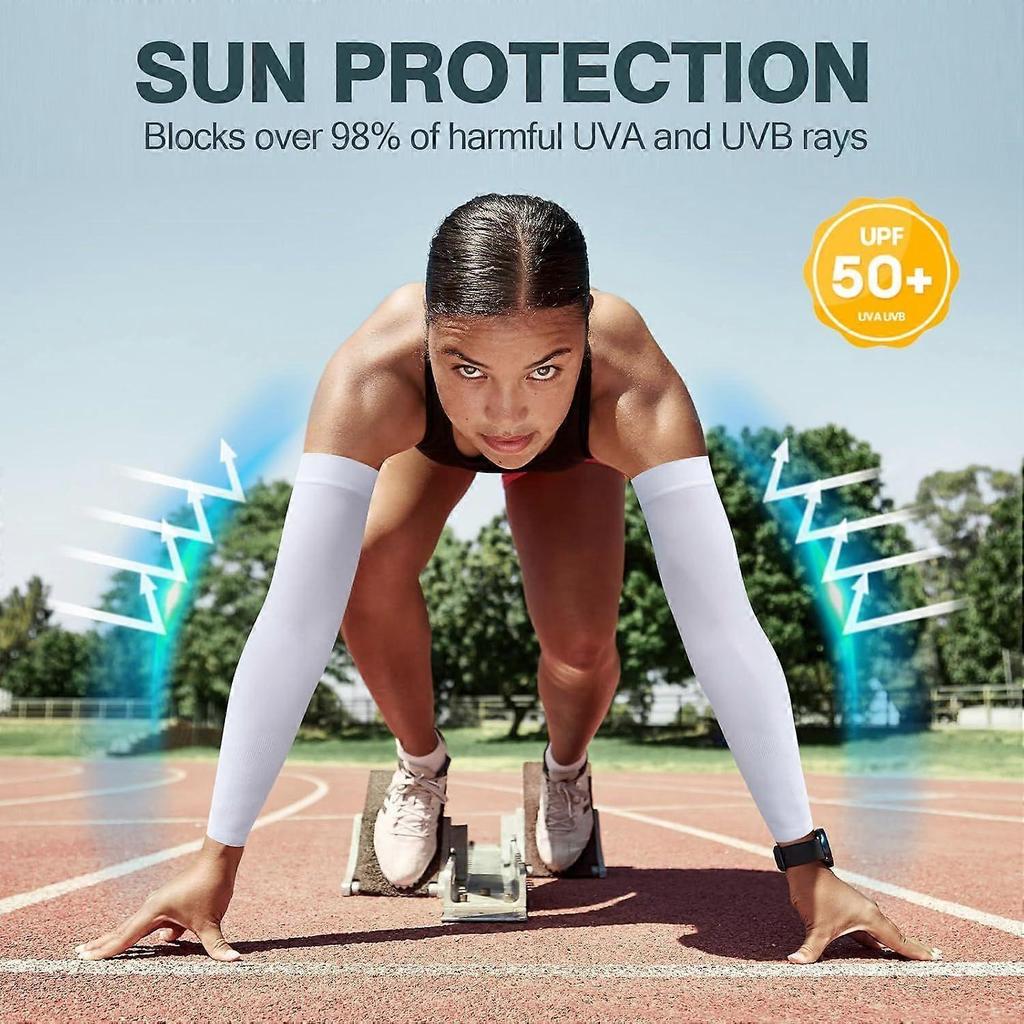2025 Latest Model 2 Pairs UV Protection Cooling Arm Sleeves Compression Sun