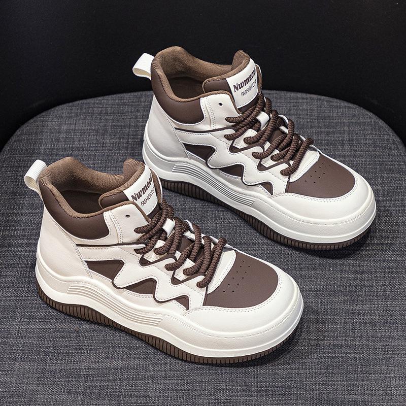 Thick-soled High-top Women's Autumn New Super-fire Heightening and Velvet Sports and Leisure Women's Shoes