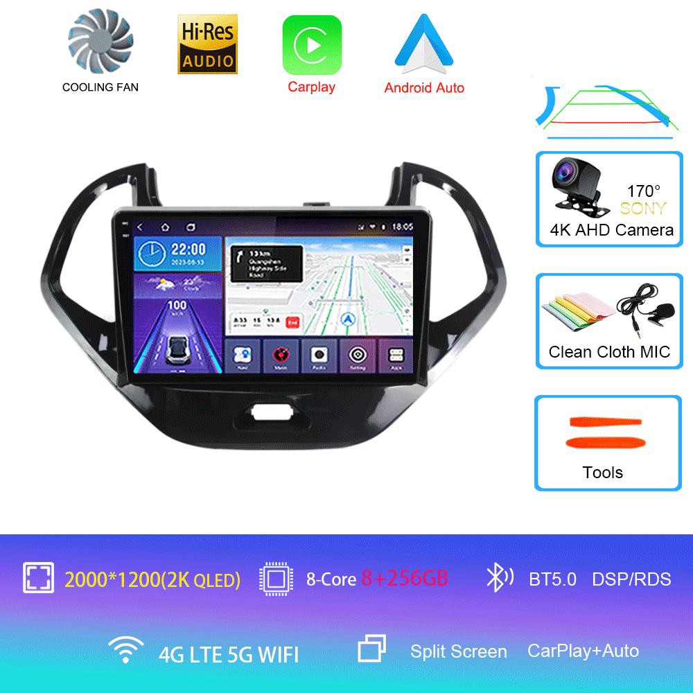 Android 14 For Ford FIGO 2015 2016 2017 2018 Car Radio Multimedia Video Player Navigation GPS 5G WIFI Carplay Auto 360 Camera