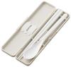 Skater Chopsticks and Spoon Combo Bento Adult Silent Silicone Made in Dull Set, 18cm, Antibacterial, Box, Size, Cushions, Japan, Gray, 18cm,