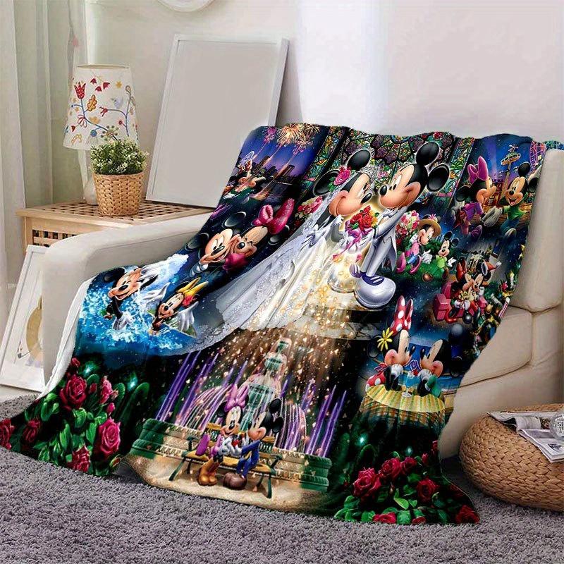 

1pc Mickey Mouse and Minnie Flannel Throw Blanket - Soft, Cozy, And Versatile For All Seasons - Perfect For Couch, Bed, Office, And Travel C 100x150cm