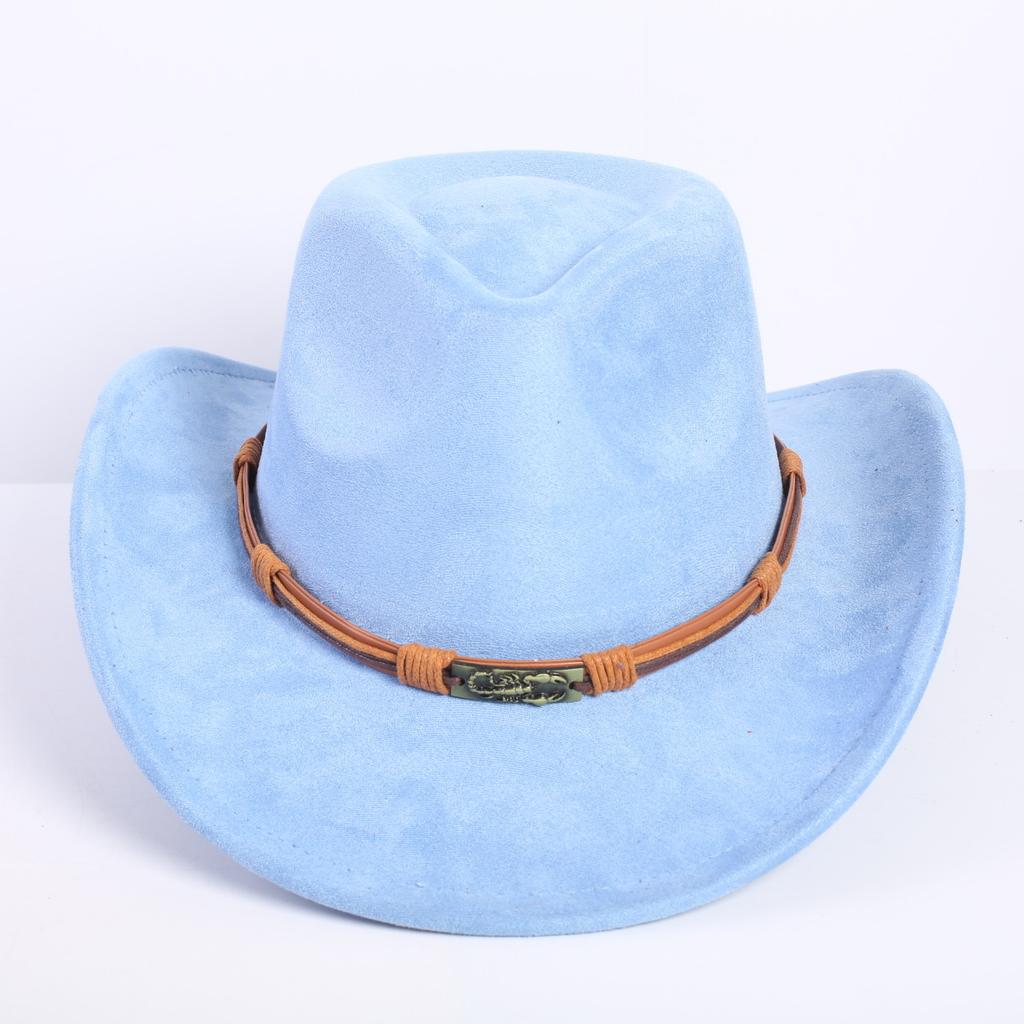 Popular European and American classic suede western cowboy hat men's and women's fashion LO style peach heart cowboy hat