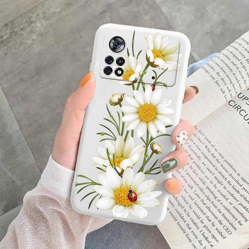 For Poco X4 Pro 5G M4Pro Cover Funda Vintage Flower Leave Protective Cover TPU Capa For Xiaomi Poco X4 Pocox4 X 4 M4 Pro Coque