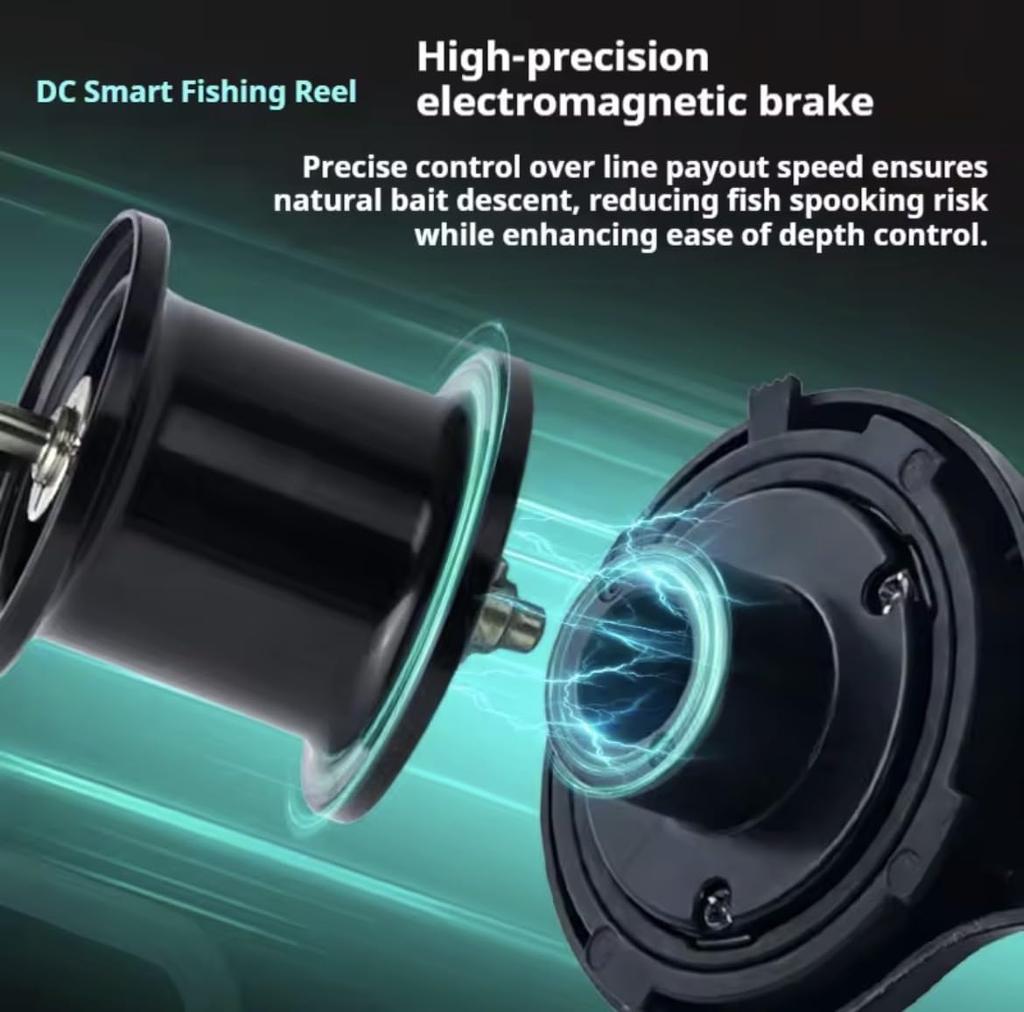 LIZARD DC BLACK MYTH 155g Lightweight Round Bait Finesse Reel with BFS Digital Brake (Right Handle)