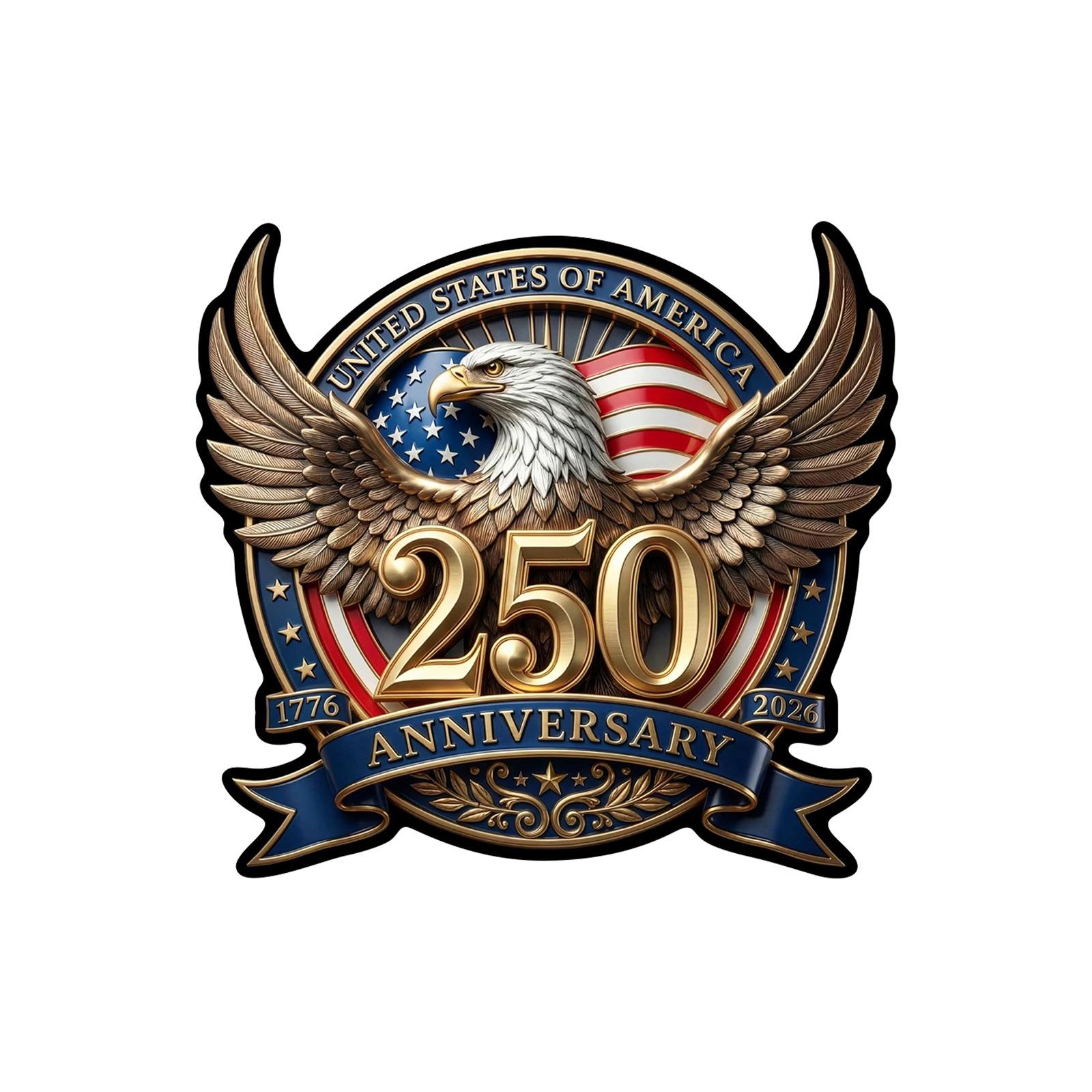 250th Anniversary American Eagle Flag Car Window Decal - Retro & Creative
