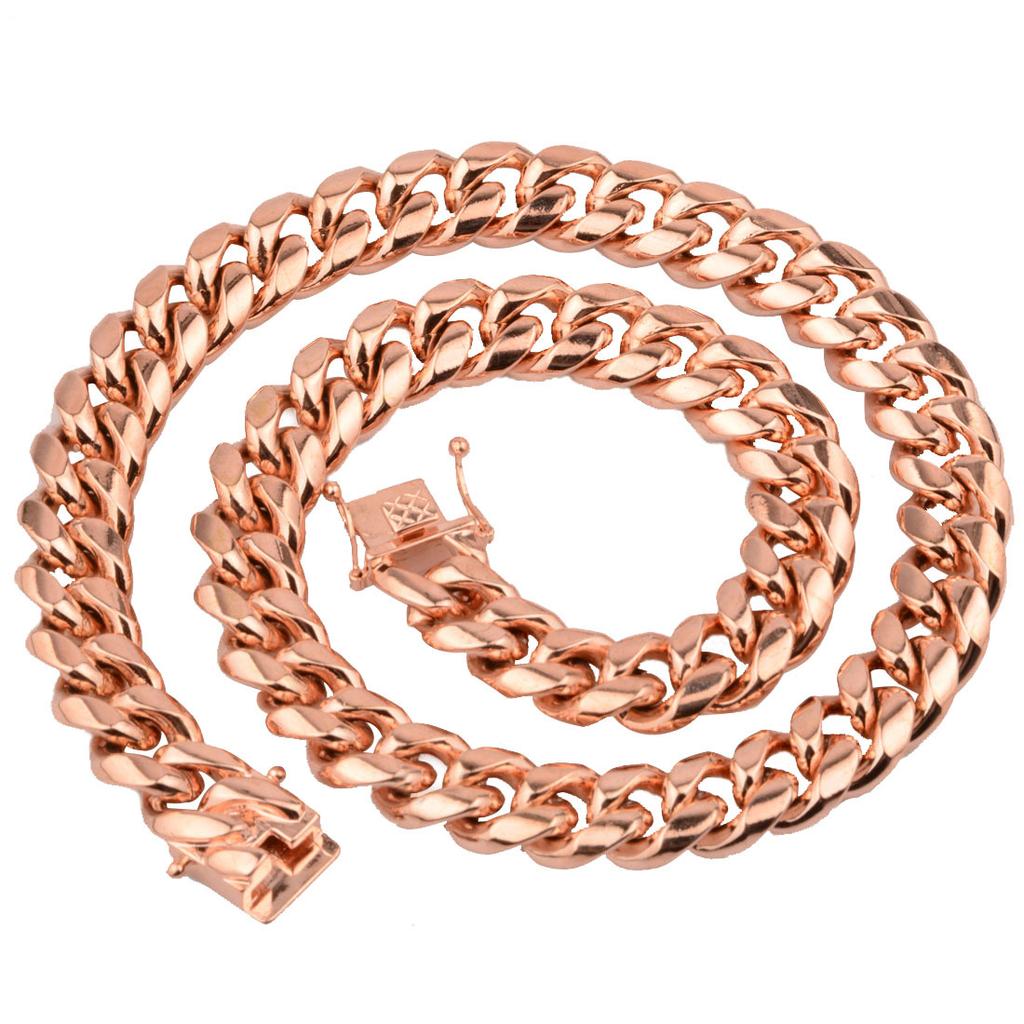 2026 Fashion Trend Classic Rose Gold Chain Faucet Buckle Men's Women's Jewelry Party Accessories Necklace