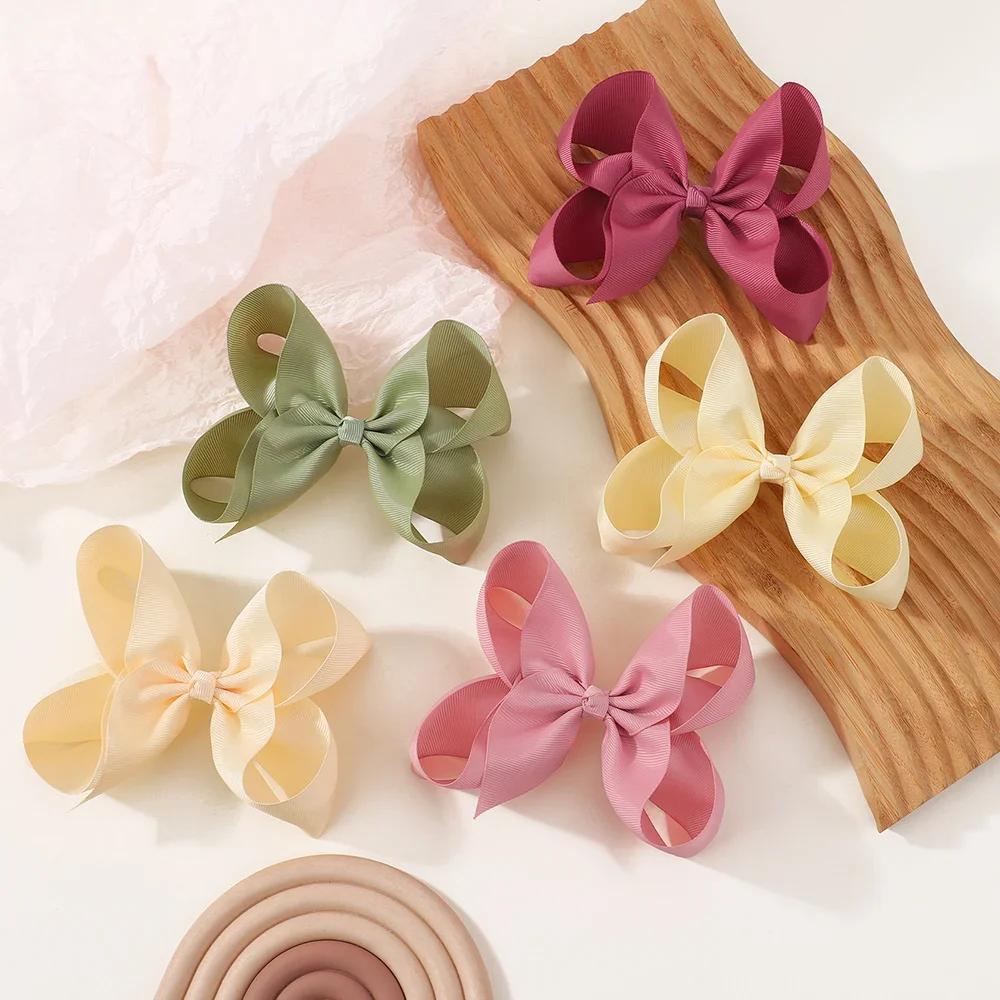 

5pcs 6inch Big Ribbon Bows Hair Clip Sets for Women Girls Sweet Random Color Hairpins Barrettes Headwear Hair Accessories