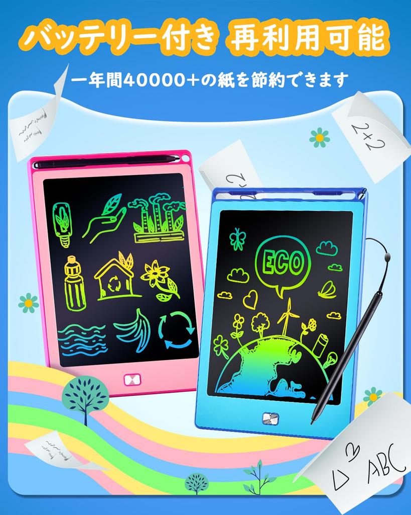 POPERFUN Electronic Memo High Replaceable Drawing Board with Lock Boogie Educational Gift for Ages 6 2-Piece 8.5-Inch Pad, Brightness, Battery,