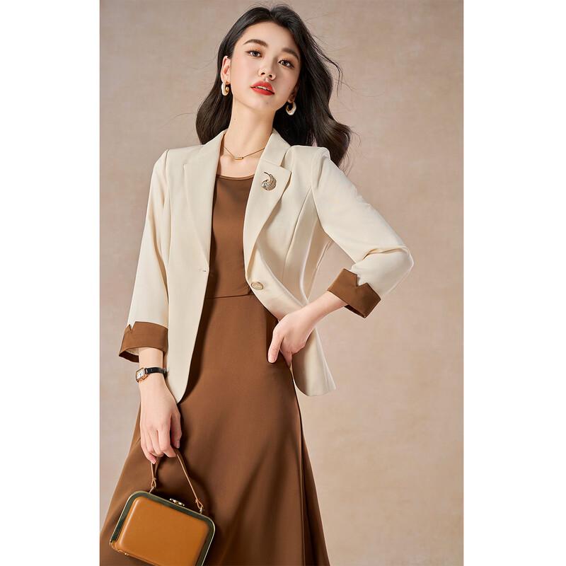 Melanie s Chic Color Block Suit Two-Piece Set 3XL