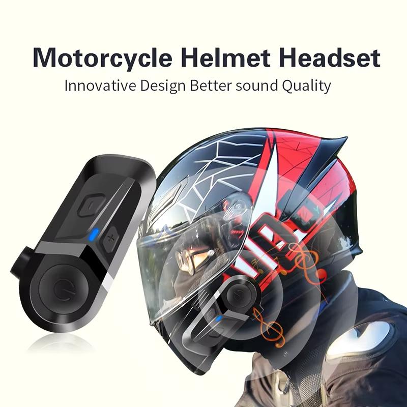 Waterproof Motorcycle Helmet Headset Wireless Hands-free Call Phone Earphone Music Player for Moto Helmet Bluetooth 5.3