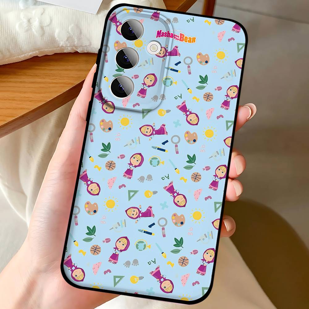 Cartoon M-MashaS And The B-Bears Phone Case For Samsung Galaxy S24/S25/S22/S30/Note20/Lite/Ultra Soft Original Liquid Silicone iphone12Pro
