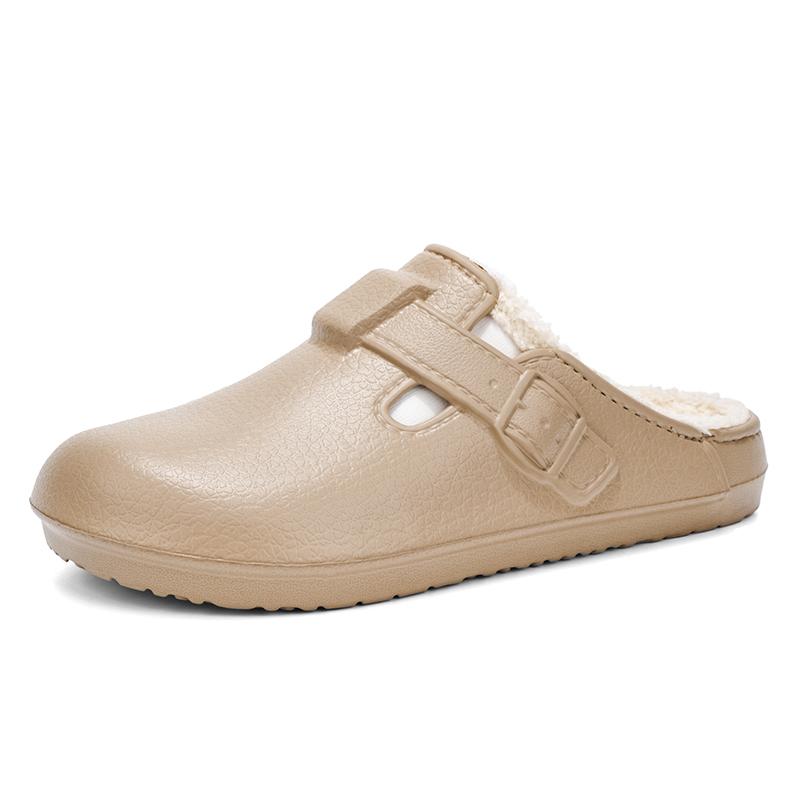 Womens Men Clogs Winter Mules Slip On Nurse Shoes Work Garden Slippers With Cotton Lined Outdoor And Indoor Soft Cotton Shoes